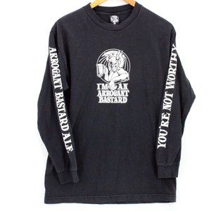 Vintage Stone Brewing Men's T-shirt Long SleeveArrogant Bastard Not Worthy